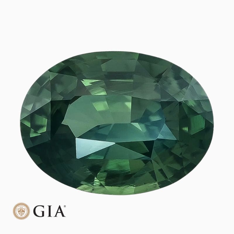 Natural unheated bluish green sapphire gemstone