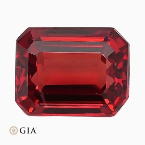 Natural orangy red spinel gemstone