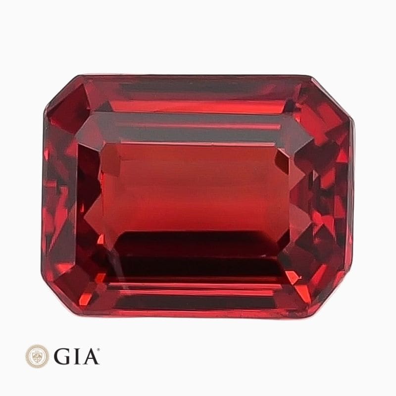 Natural orangy red spinel gemstone
