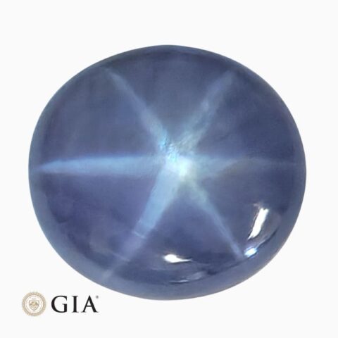 Natural blue star sapphire gemstone
