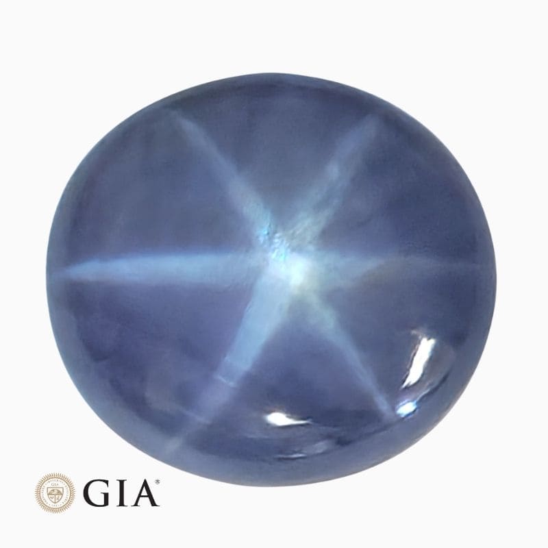 Natural blue star sapphire gemstone