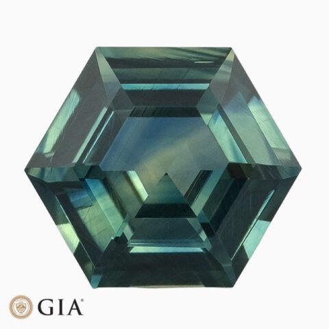 Natural unheated green-blue sapphire gemstone