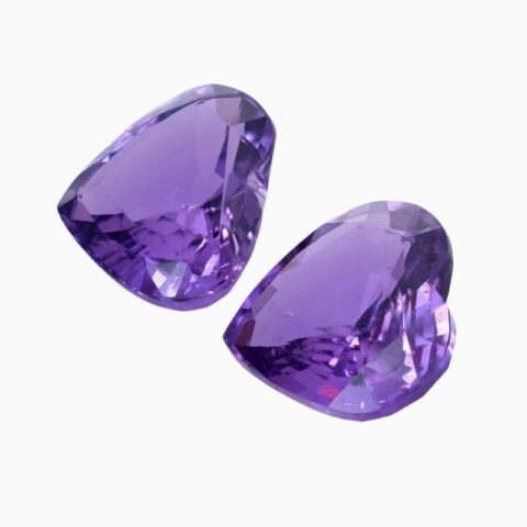 Natural unheated purple sapphire matching pair