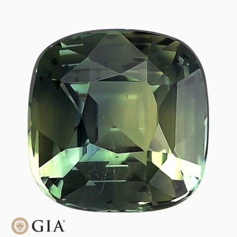 Natural unheated teal blue-green sapphire gemstone