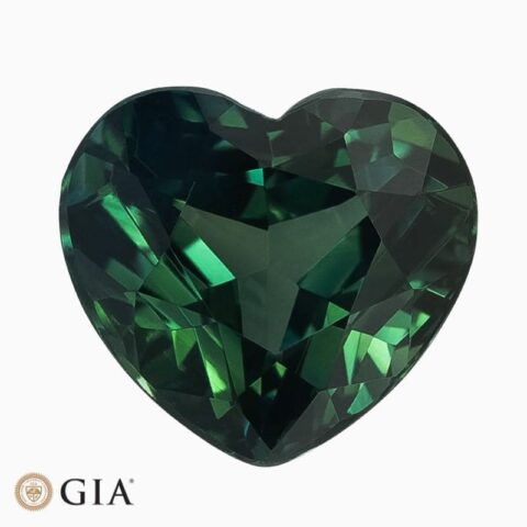 Natural unheated teal green-blue sapphire gemstone