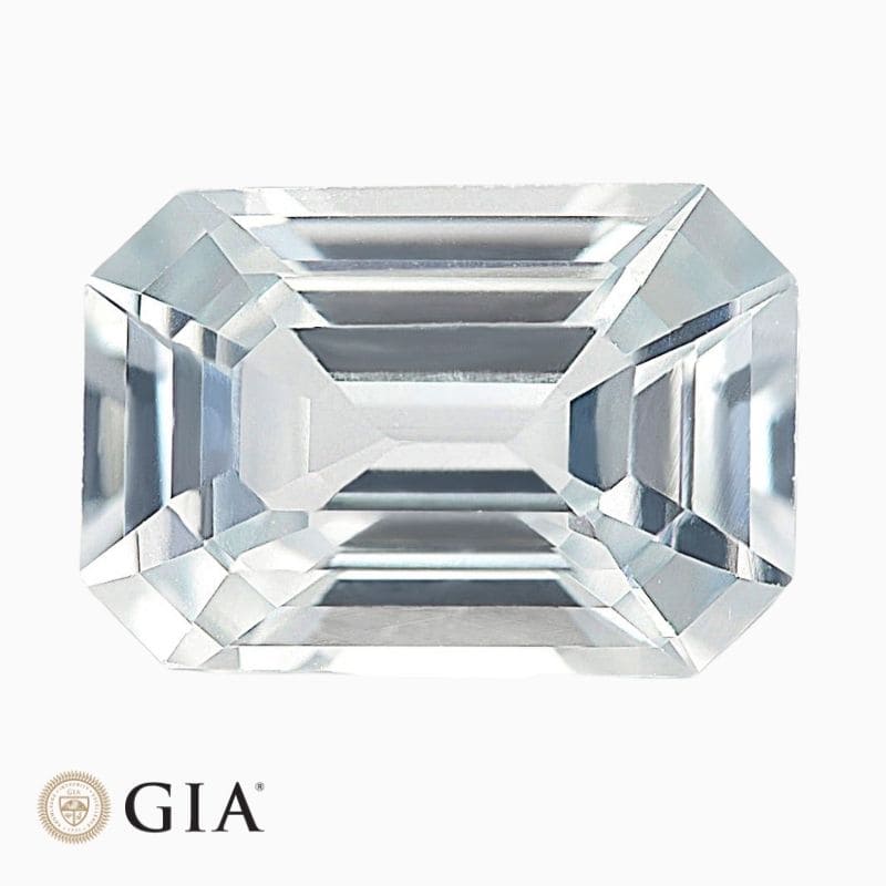 Natural near colorless sapphire gemstone