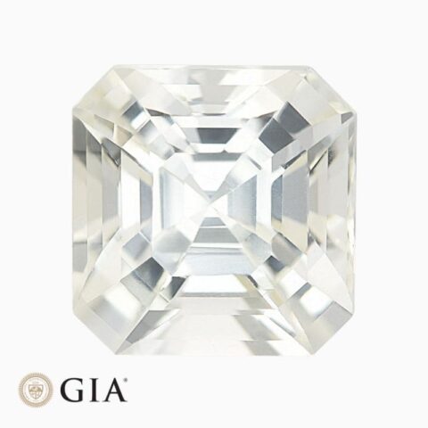 Natural near colorless sapphire gemstone