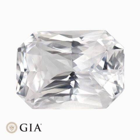 Natural white sapphire gemstone