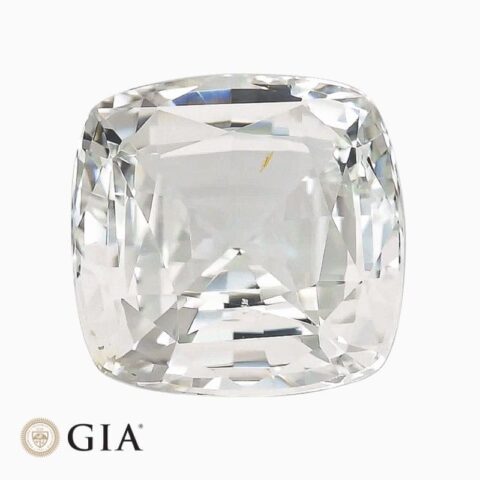 Natural near colorless sapphire gemstone