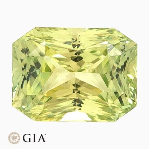 Natural greenish yellow sapphire gemstone
