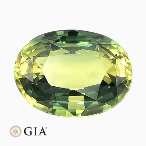 Natural yellowish blue sapphire gemstone