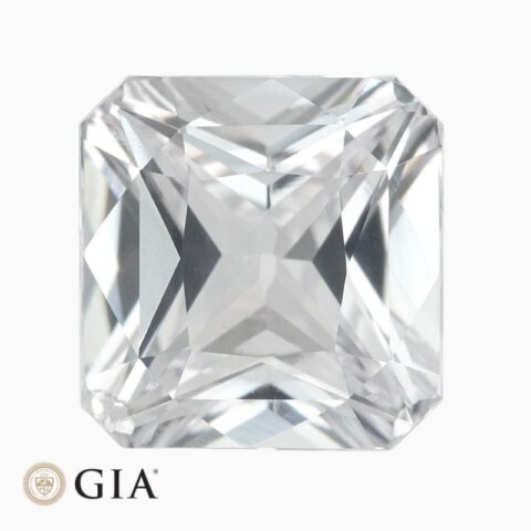 Natural near colorless sapphire gemstone