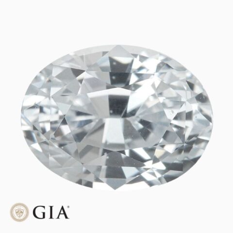 Natural near colorless sapphire gemstone