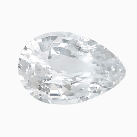 Natural white sapphire gemstone