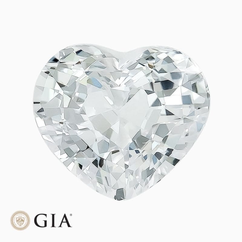 Natural near colorless sapphire gemstone