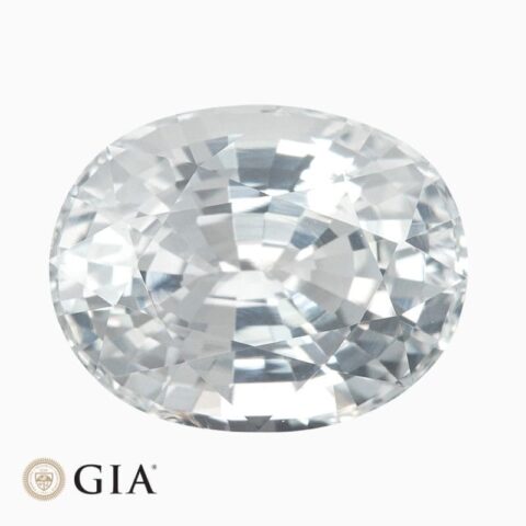 Natural colorless sapphire gemstone