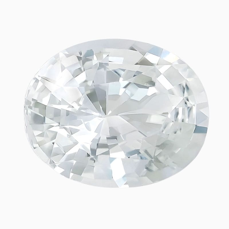 Natural white sapphire gemstone