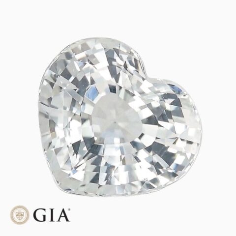 Natural near colorless sapphire gemstone