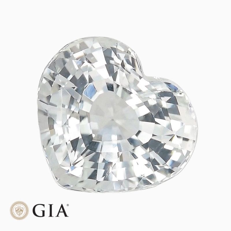 Natural near colorless sapphire gemstone