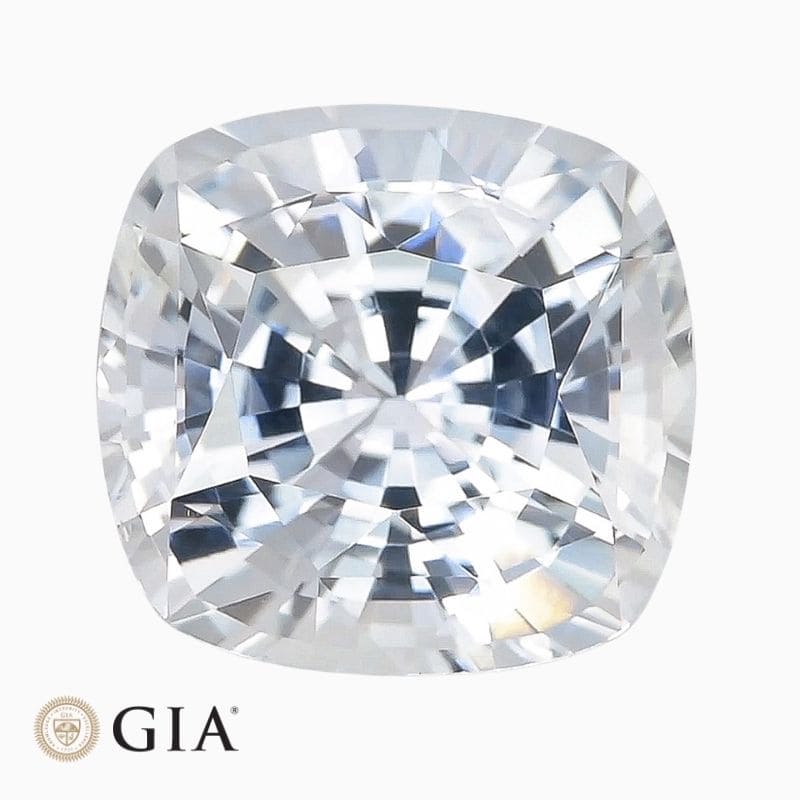Natural near colorless sapphire gemstone