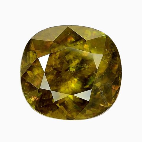 Natural yellowish green sphene gemstone