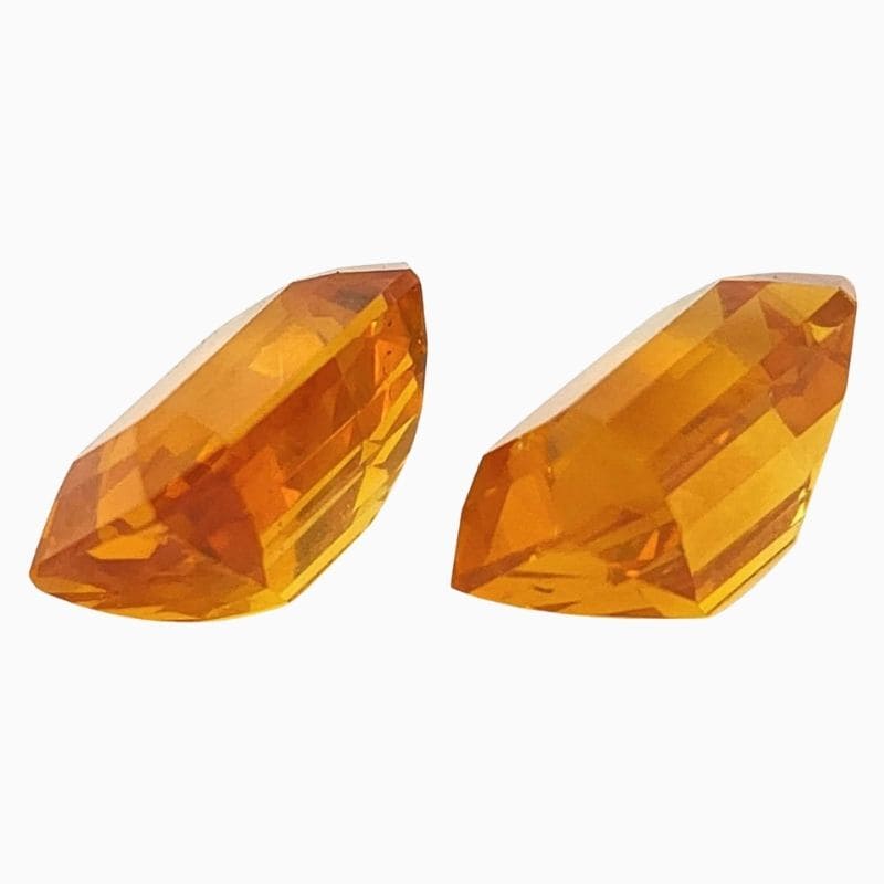 orange sapphire matching pair