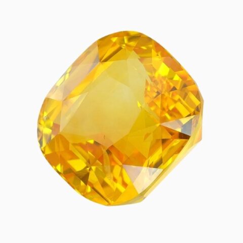 Natural orange-yellow sapphire gemstone