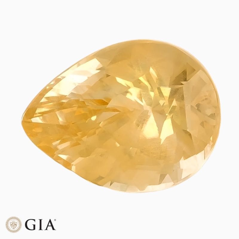 Natural orange-yellow sapphire gemstone