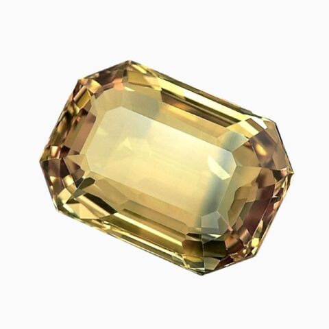 Natural orangy yellow blue sapphire gemstone