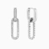 Paperclip Link Diamond Earrings in 14K gold