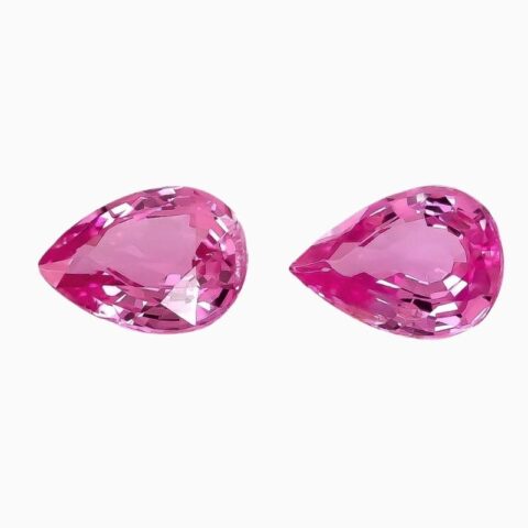 Natural pink sapphire matching pair