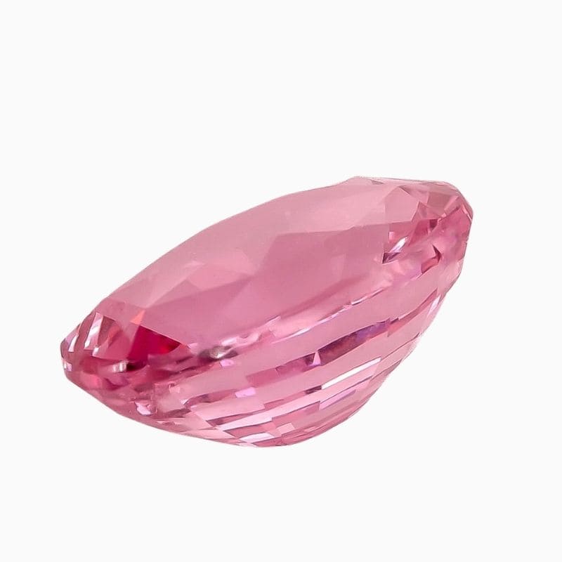 Detail Product Information Shape: Oval Carat Weight: 3.86 Clarity: very eye clean Color: Pink Cut: Brilliant/step Dimensions: 11 x 8.3 x 5.4 mm