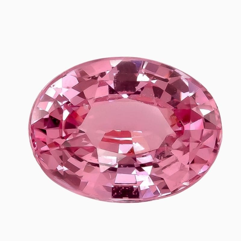Detail Product Information Shape: Oval Carat Weight: 3.86 Clarity: very eye clean Color: Pink Cut: Brilliant/step Dimensions: 11 x 8.3 x 5.4 mm