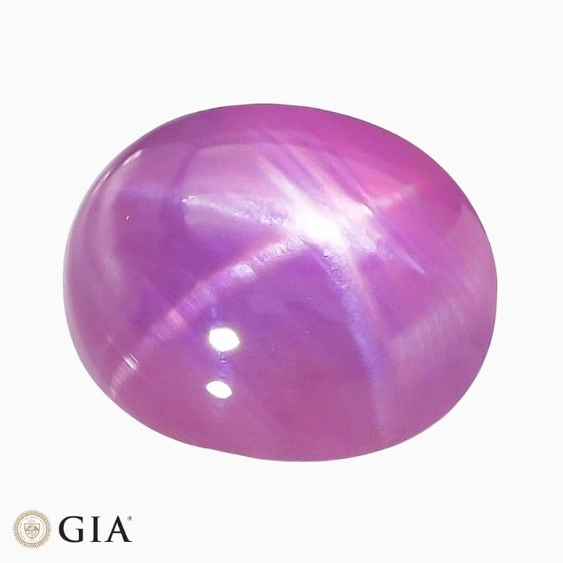 Natural pink star sapphire gemstone