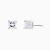 Princess Cut IGI Diamond Stud Earrings in 14K gold