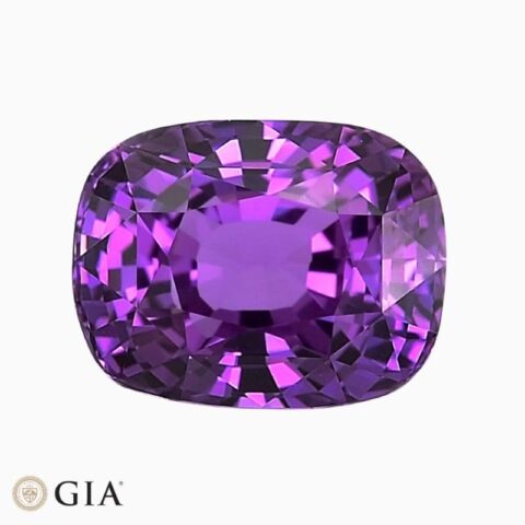 Natural purple sapphire gemstone