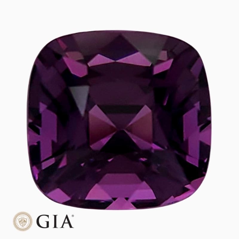 Natural purple spinel gemstone