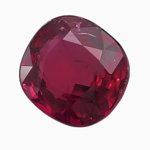 Natural purplish heated ruby