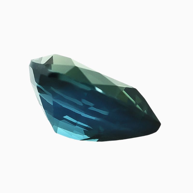 Natural green-blue sapphire gemstone