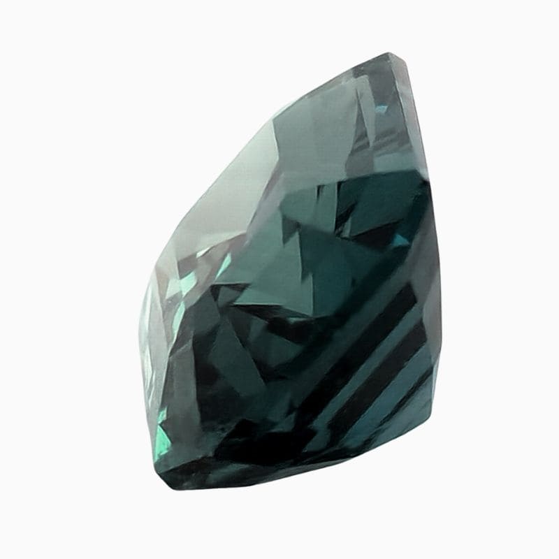 teal green-blue sapphire gemstone