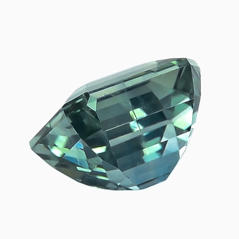 teal green-blue sapphire gemstone