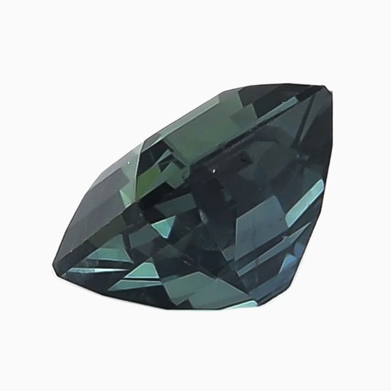 teal green-blue sapphire gemstone
