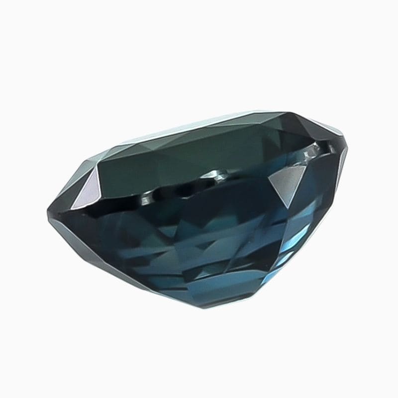 teal green-blue sapphire gemstone