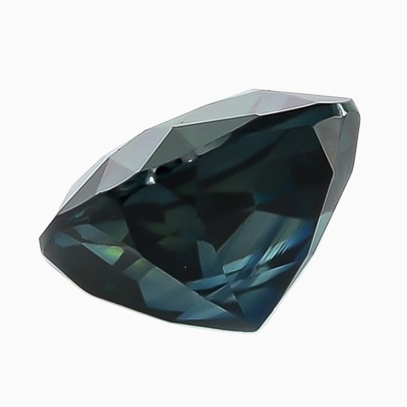 teal green-blue sapphire gemstone