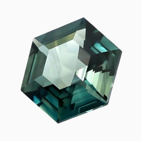 Natural green-blue sapphire gemstone