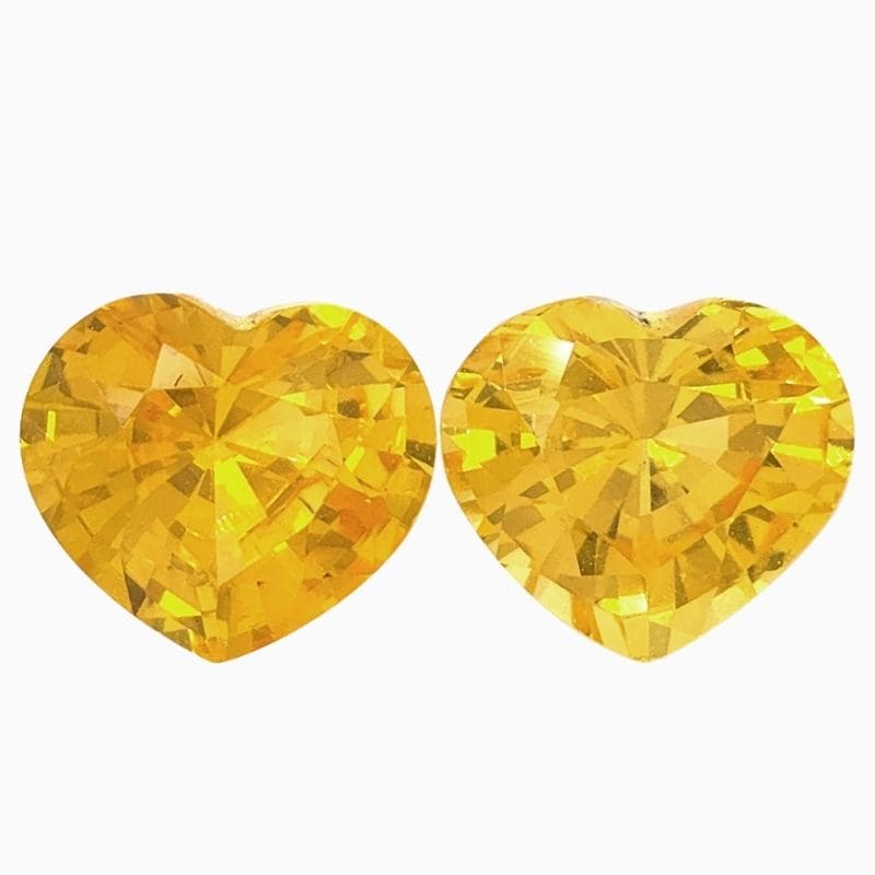 Natural heated yellow sapphire matching pair