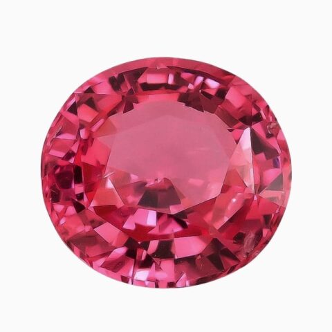 Natural neon reddish pink spinel gemstone