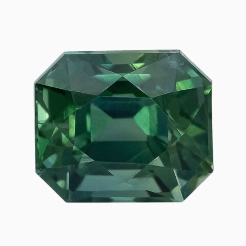 Natural teal blue-green sapphire gemstone