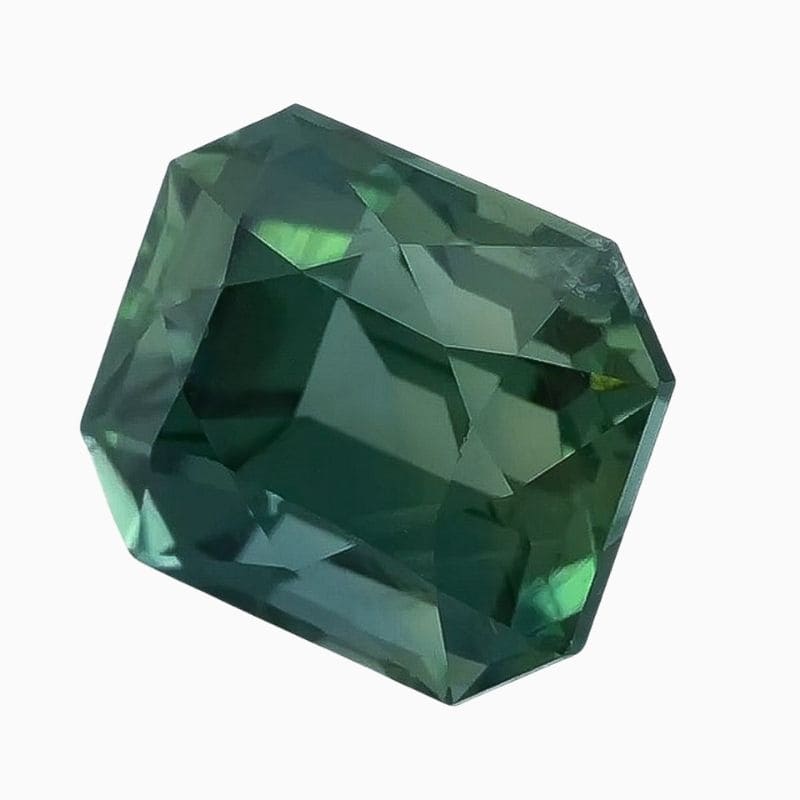 teal blue-green sapphire gemstone