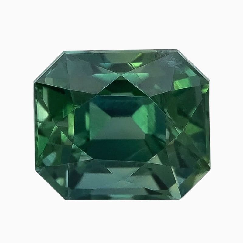 Natural teal blue-green sapphire gemstone